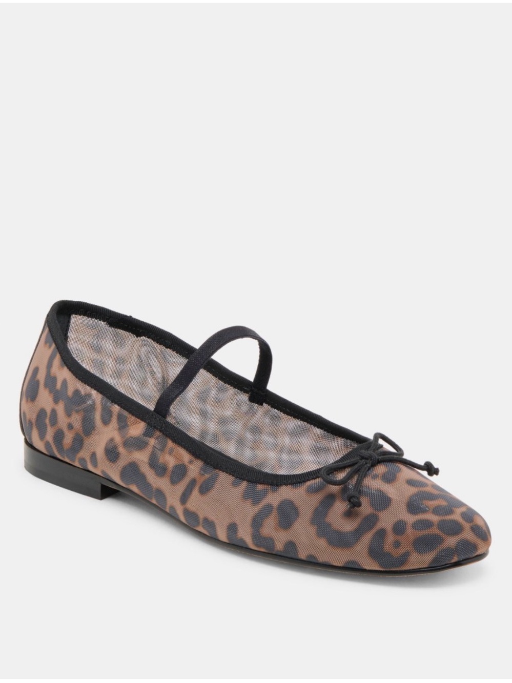 Dolce Vita Brown Leopard Mesh Ballet Flat with Black Trim